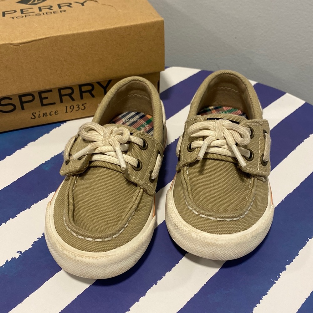 🌈☀️🍭EASTER🐰🎉Sperry Bahama jr. Boat Shoe Khaki 🎉🐰EASTER🍭☀️🌈